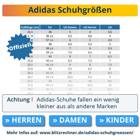 Adidas umrechner